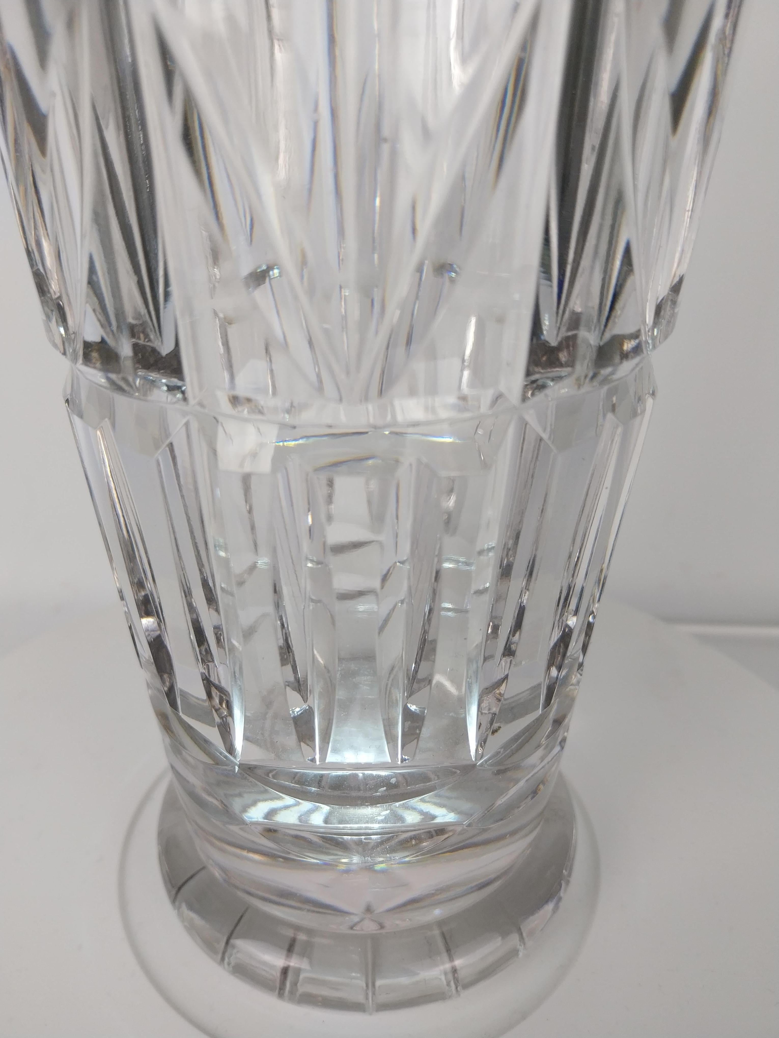 Deco Crystal Vase by Walsh England For Sale 2