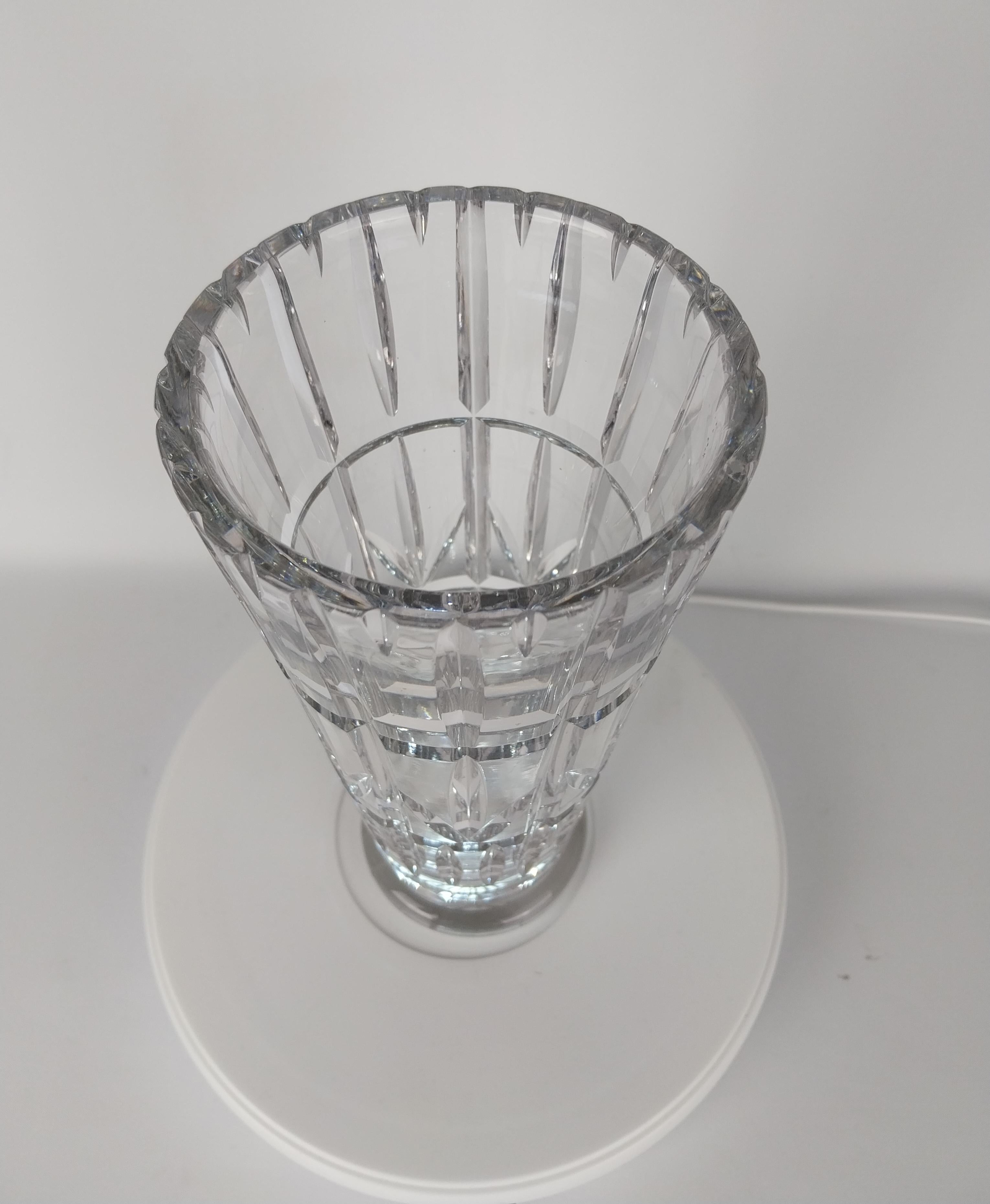 Deco Crystal Vase by Walsh England For Sale 4