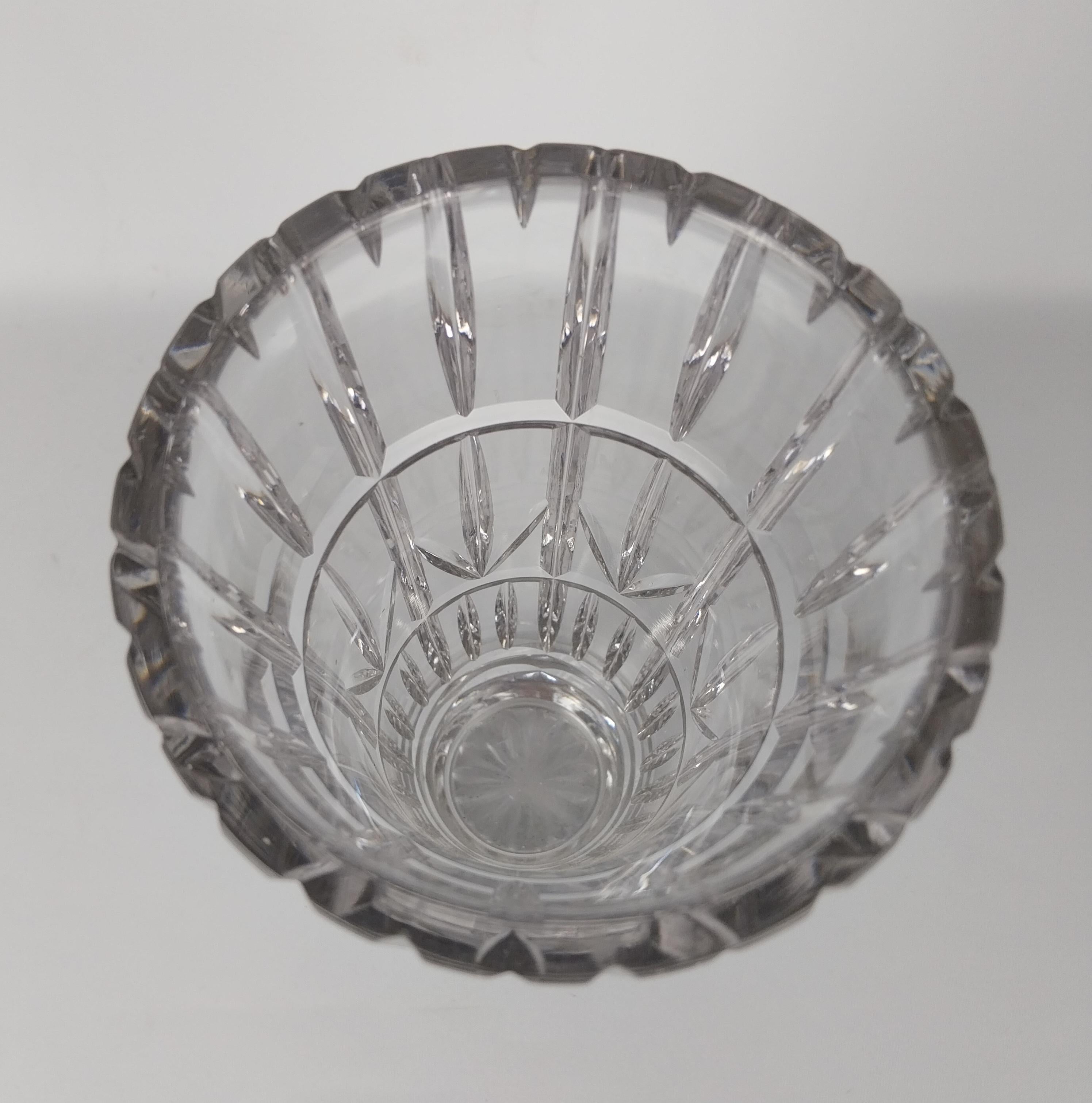 A stunning Cut Lead Crystal Glass Vase made by Wash Glass England this vase has great style and reflects the Art Deco Period it dates to 1930 and is faintly etched underneath Walsh England.
25cm tall x 11.5cm wide
The Vase is is fabulous condition