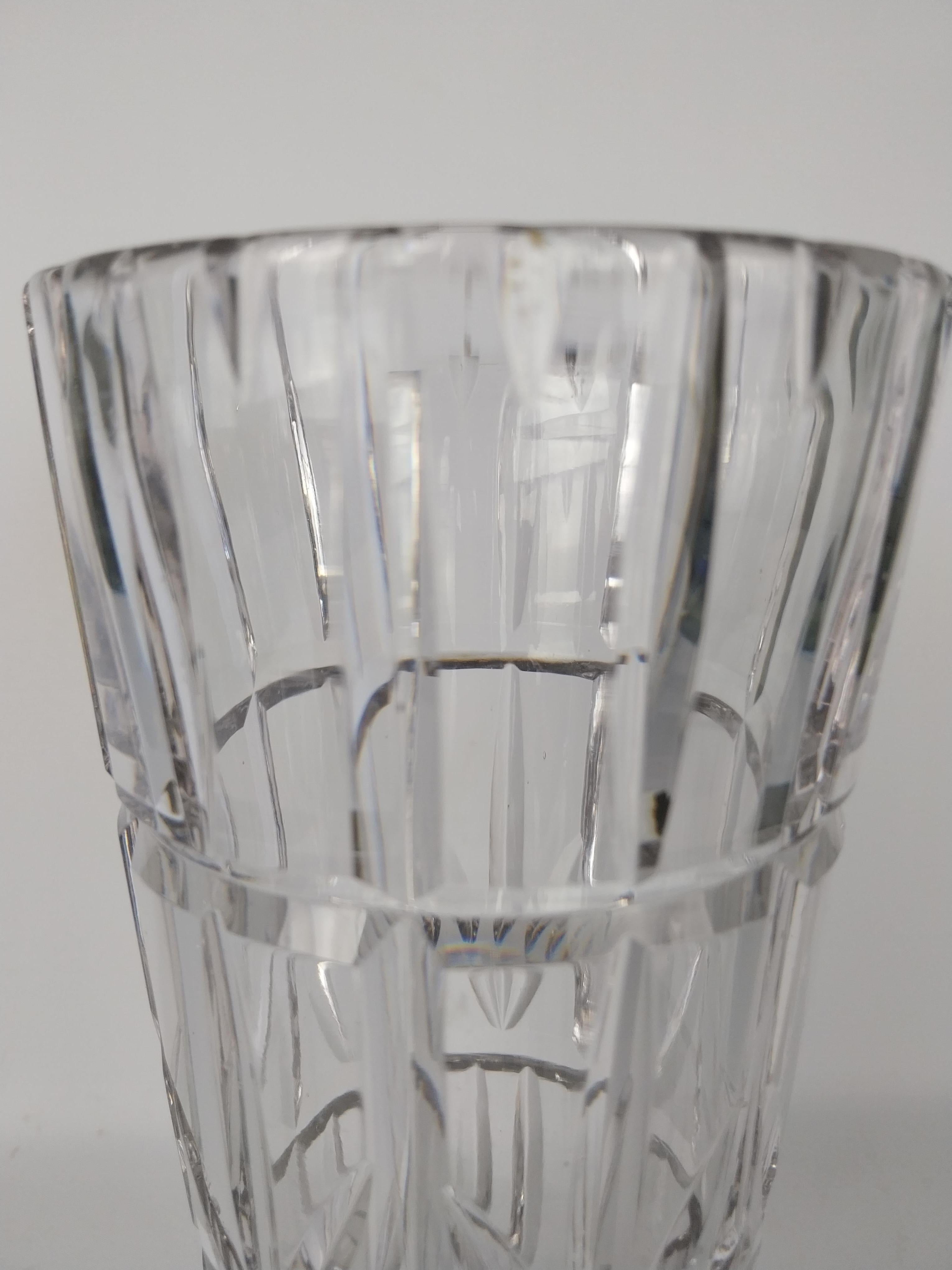 Art Deco Deco Crystal Vase by Walsh England For Sale