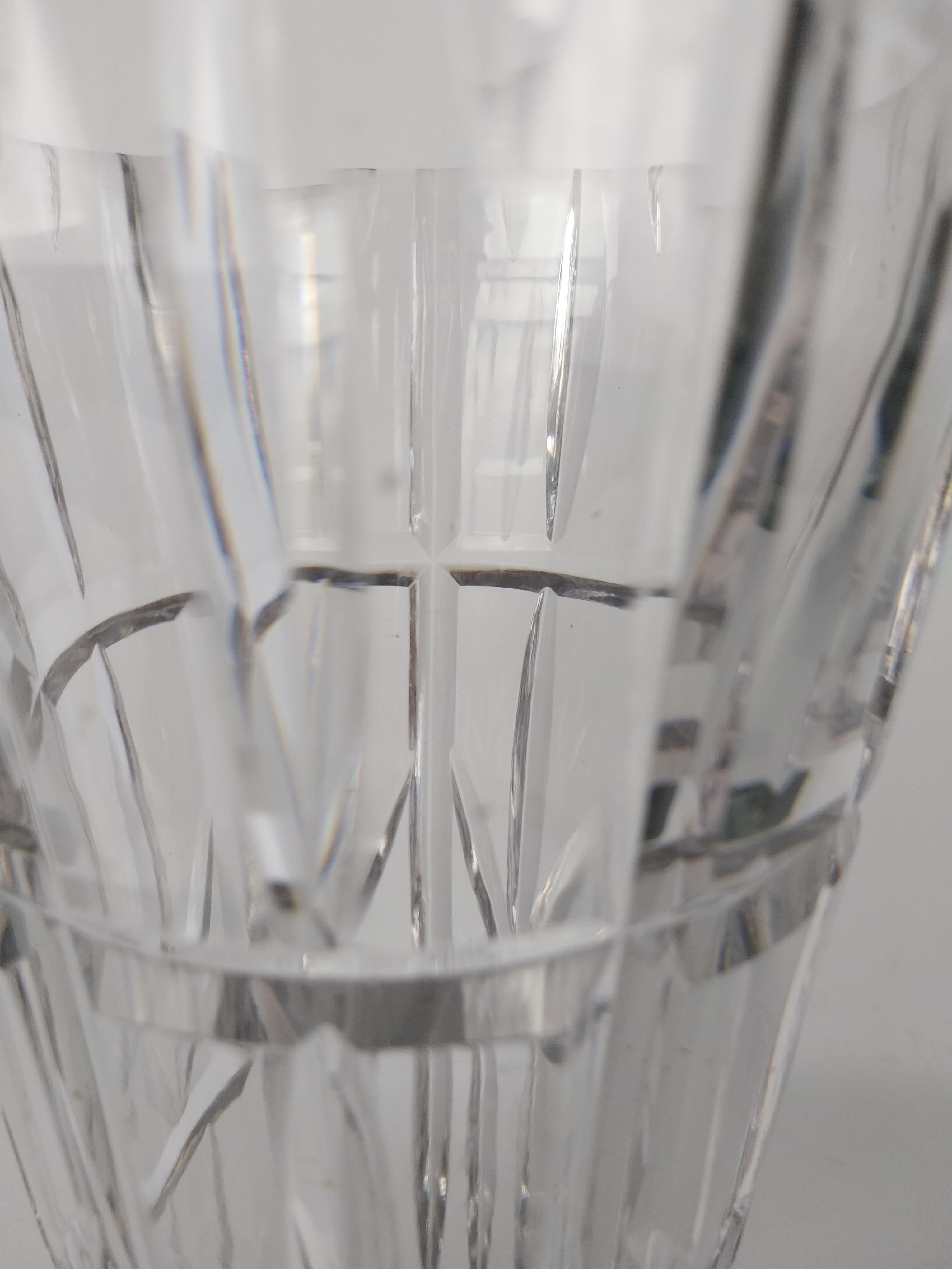 20th Century Deco Crystal Vase by Walsh England For Sale