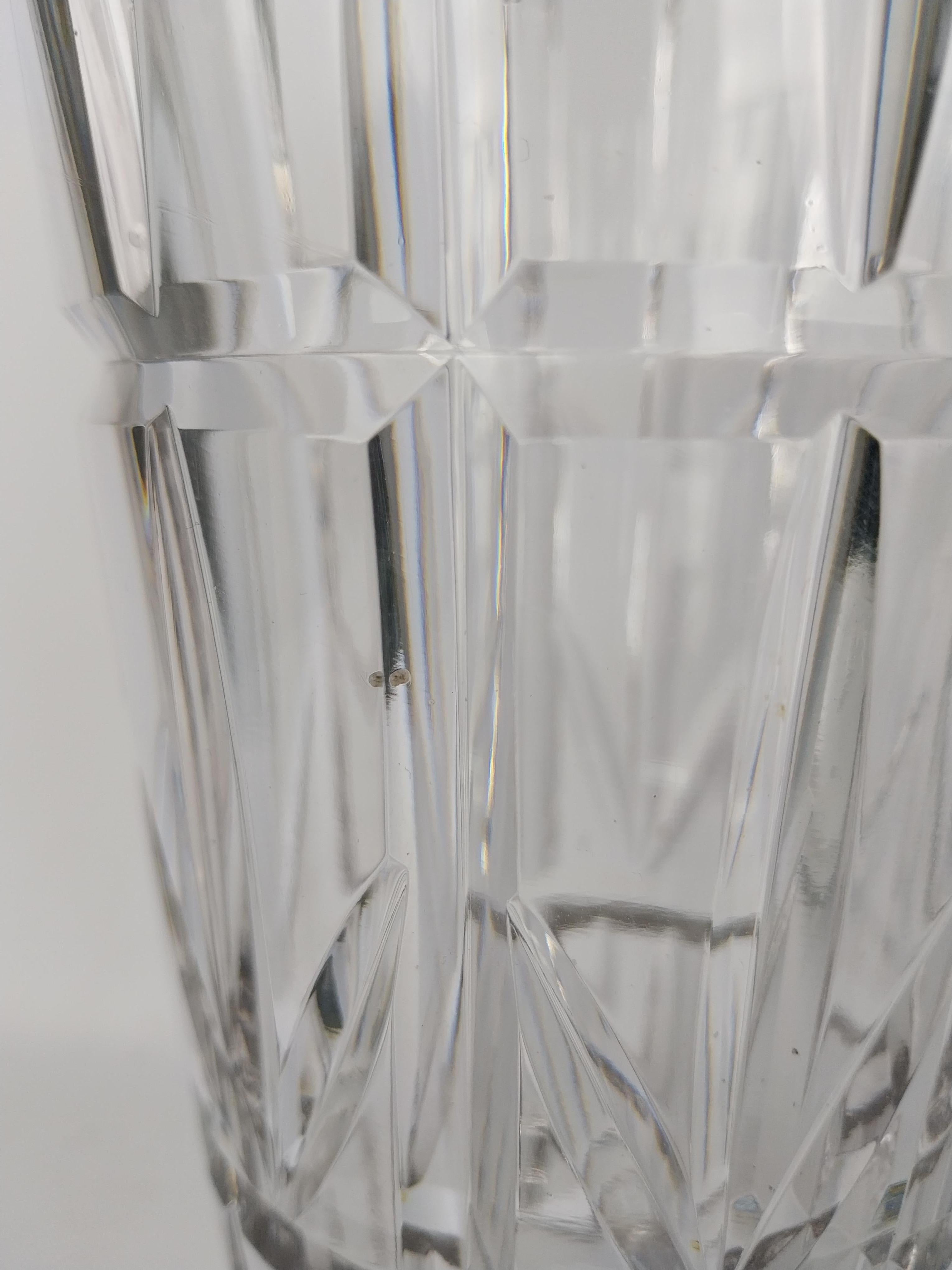 Glass Deco Crystal Vase by Walsh England For Sale