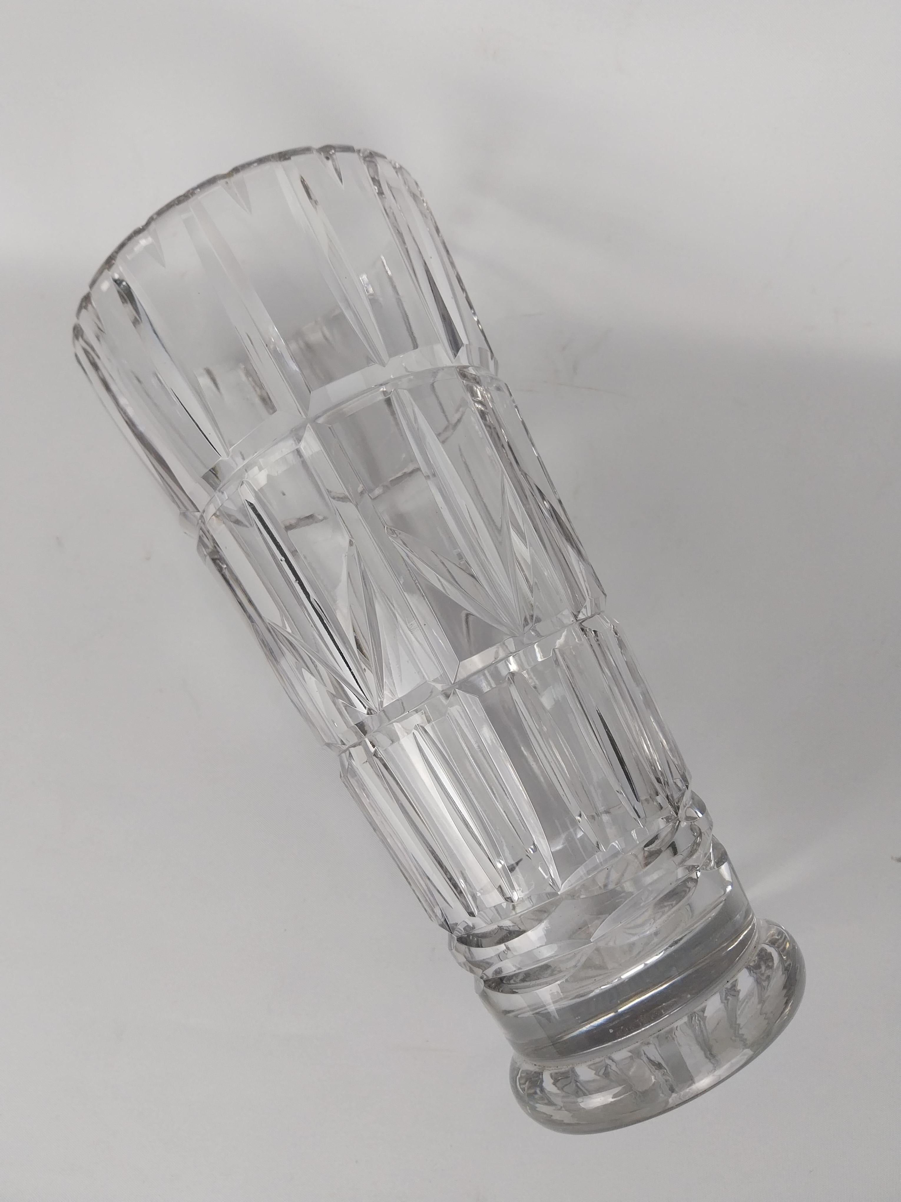 Deco Crystal Vase by Walsh England For Sale 1