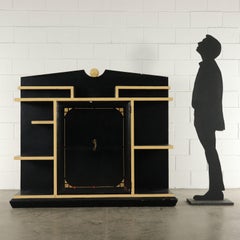 Deco Cupboard Lacquered Wood Vintage, Italy, 1920s