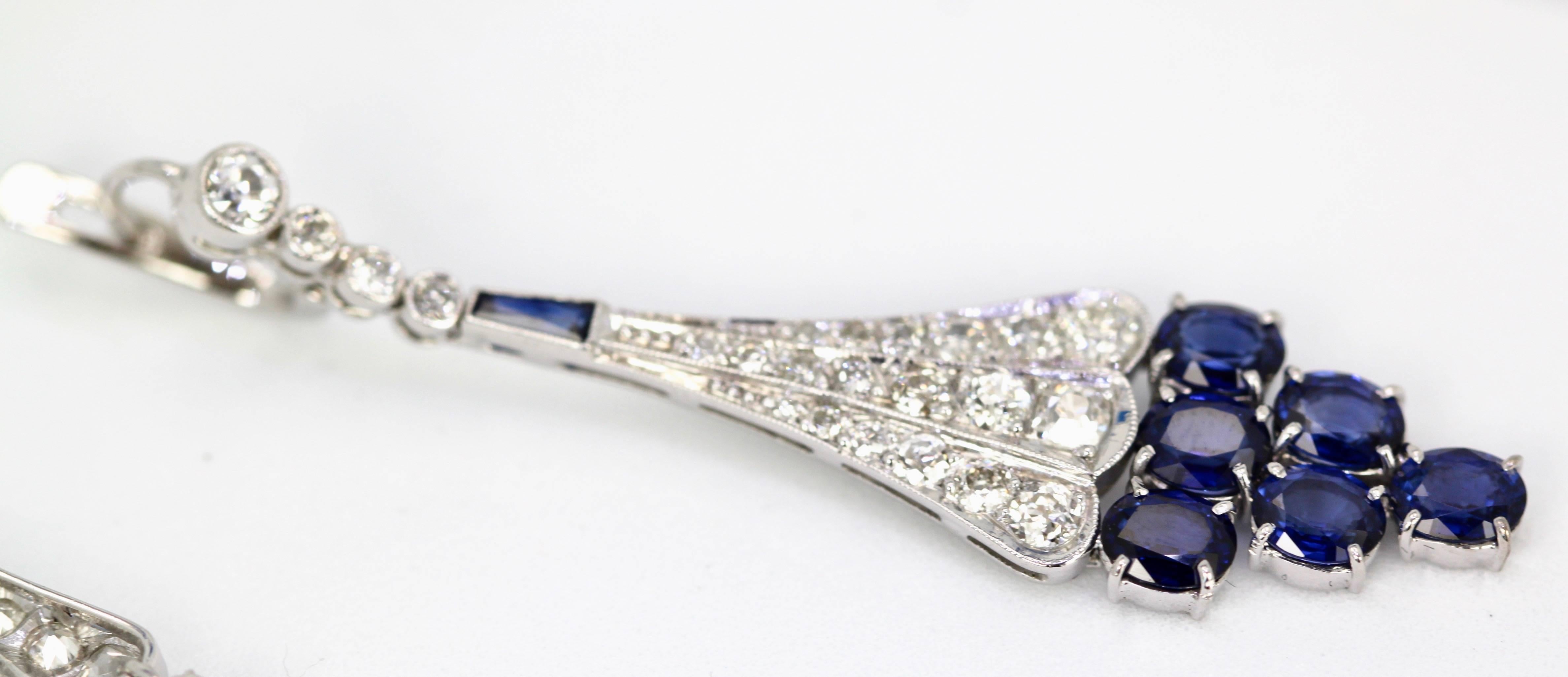 Diamond Sapphire Earrings 18K 6.86 Carat 1