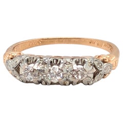 Alianza de boda «Deco Diamond Anniversary», 0,20 ct, oro de 14K y 18K, Mitchell Copp, década de 1920