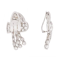 Art Deco 4.80ct Diamond Cluster Earrings, circa 1930s