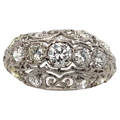 Vintage Art Deco Diamond Ring 1.53ct Old European Cut Canary Yellow Original 1920s Plat