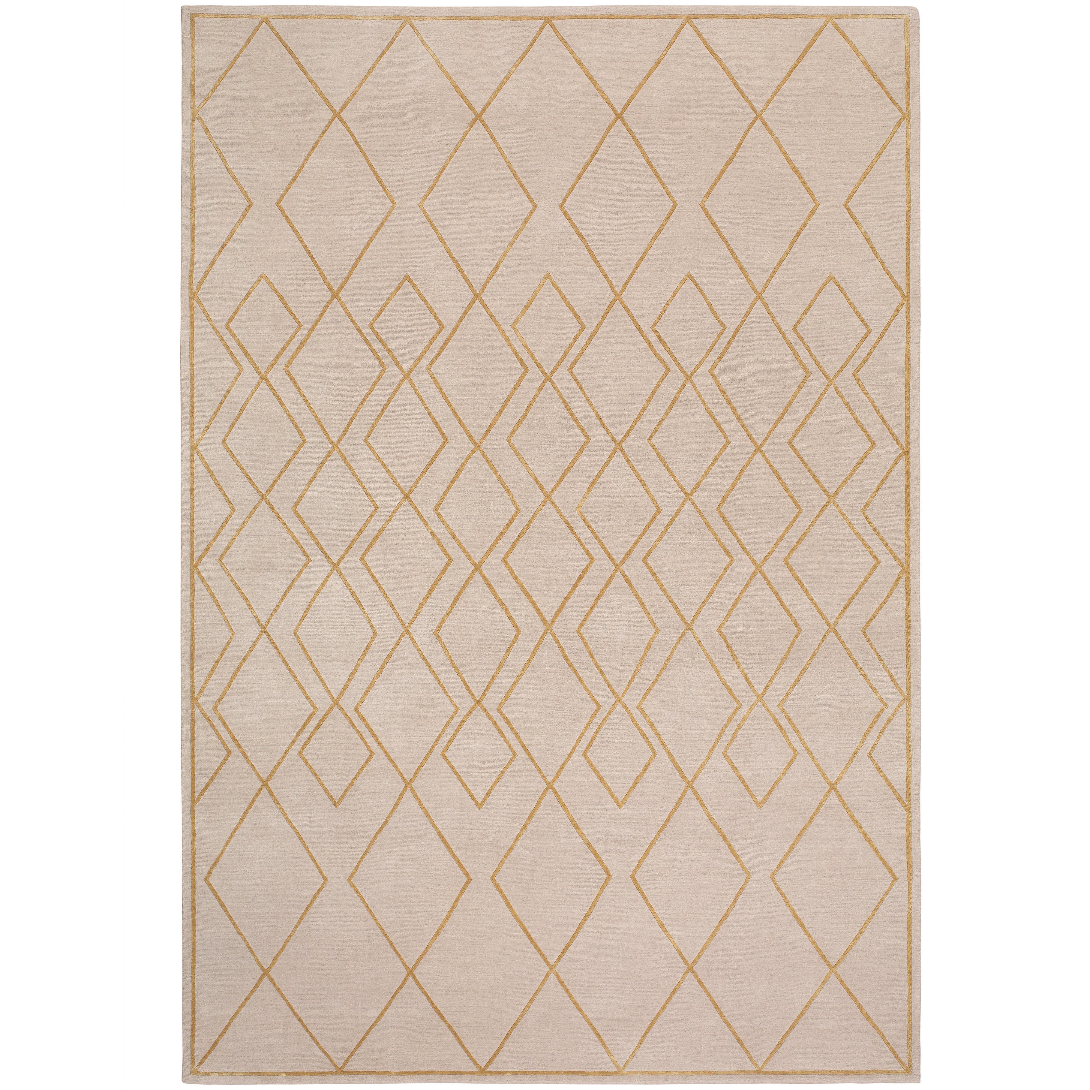 Deco Diamond Light Hand-Knotted 10x8 Rug in Wool and Silk by Tim Gosling