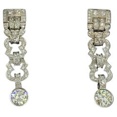 Deco Diamonds Platinum Earrings