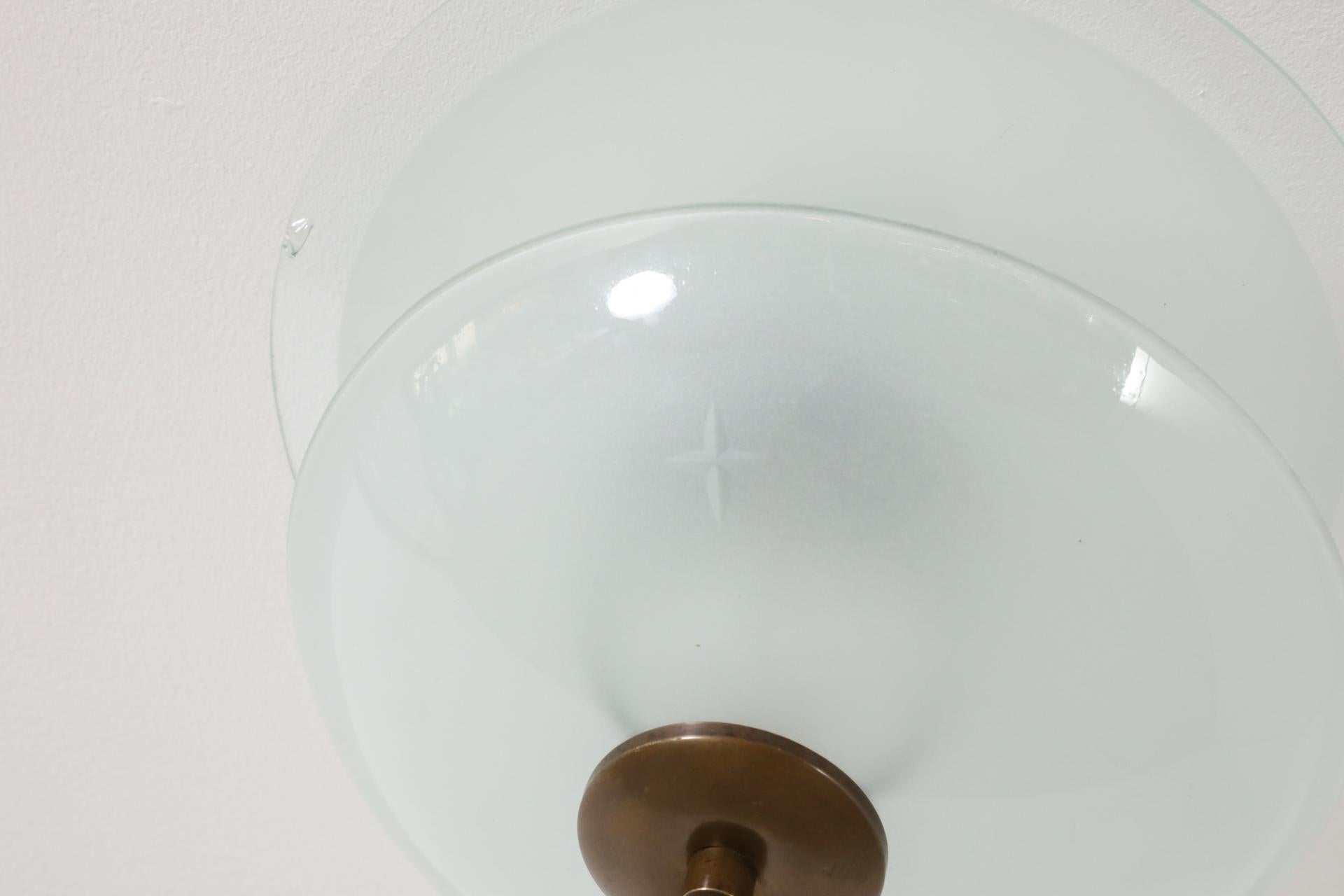 Plafoniera Deco a Rondelle in Vetro Doppio con Ferramenta in Ottone in vendita 4