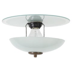 Deco Double Glass Rondelle Ceiling Light with Brass Hardware