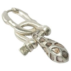 Deco Earring (Extra Small Link, Chrysalis Charm Var., Mega Pavé, MA+DIA)