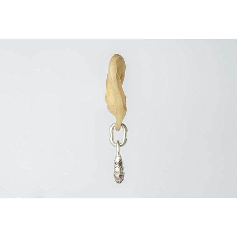 Women's or Men's Deco Earring (Extra Small Link, Chrysalis Charm Var., Mega Pavé, MA+DIA) For Sale