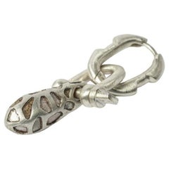 Deco Earring (Extra Small Link, Chrysalis Charm Var., Mega Pavé, MA+DIA)