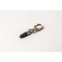 Deco Earring (Extra Small Link, Mini Talisman Charm Var., Blue Sapphire, DA+SAP)