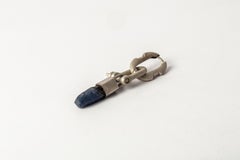 Deco Earring (Extra Small Link, Mini Talisman Charm Var., Blue Sapphire, DA+SAP)