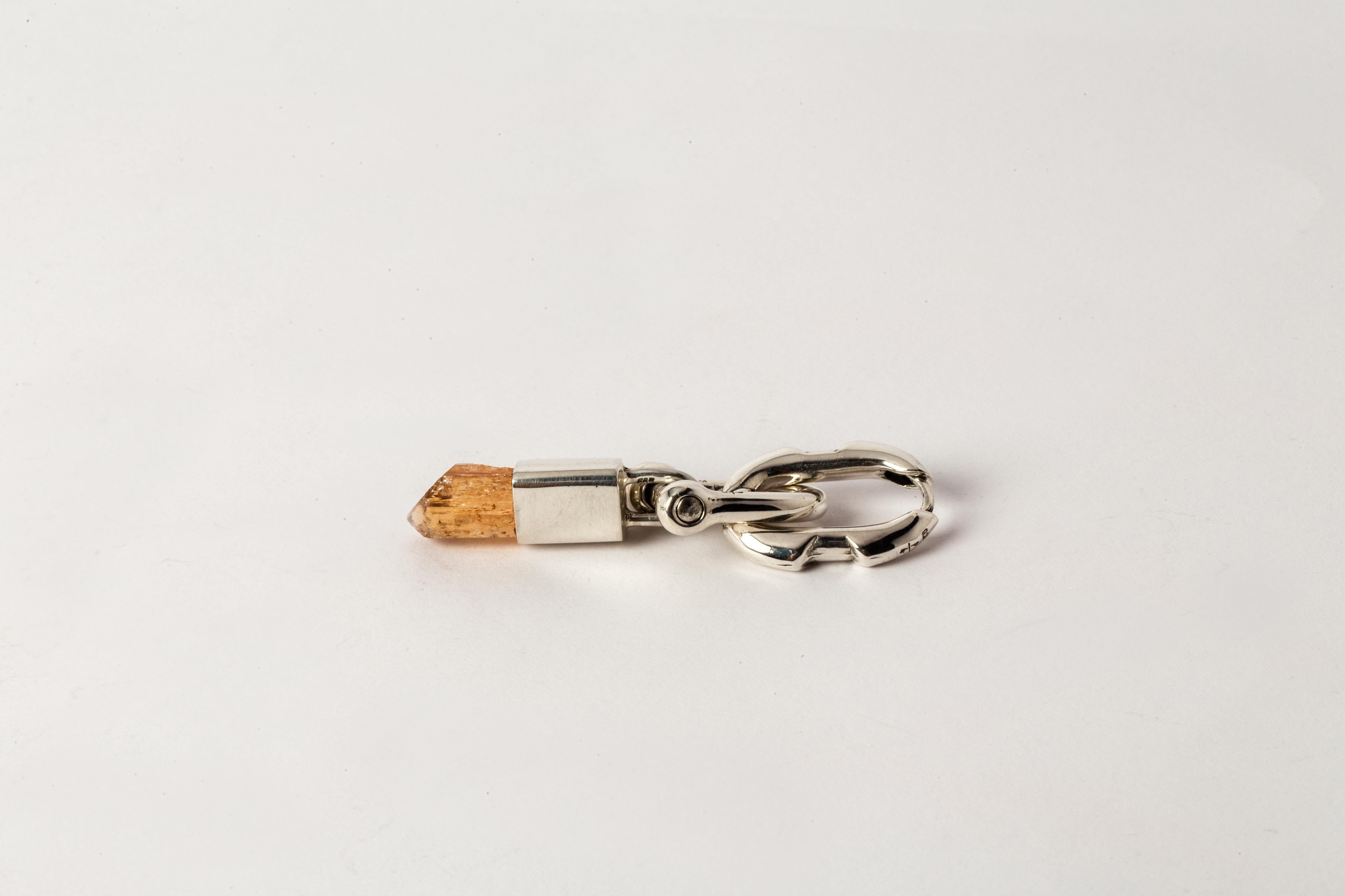 Deco Earring (Extra Small Link, Mini Talisman Charm Var., Imperial Topaz, PA+ITO In New Condition For Sale In PARIS, FR