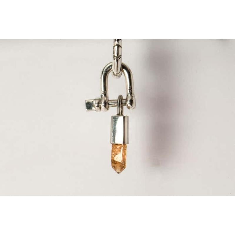 Deco Earring (Extra Small Link, Mini Talisman Charm Var., Imperial Topaz, PA+ITO For Sale 1
