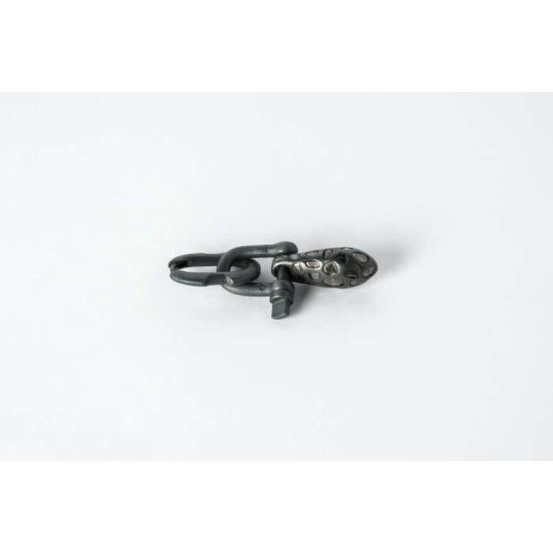 Rough Cut Deco Earring (Extra Small Links, Chrysalis Charm Var., Mega Pavé, KA+DIA) For Sale