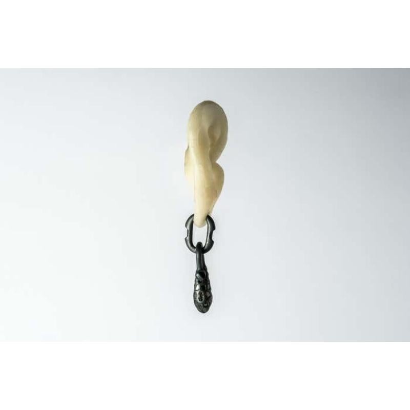 Deco Earring (Extra Small Links, Chrysalis Charm Var., Mega Pavé, KA+DIA) For Sale 2