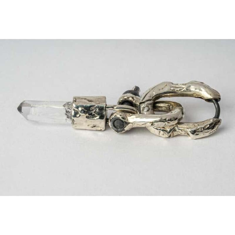 Uncut Deco Earring (Fuse, XS Link, Mini Talisman Charm Var., Lemurian, KA10KW+LEM) For Sale
