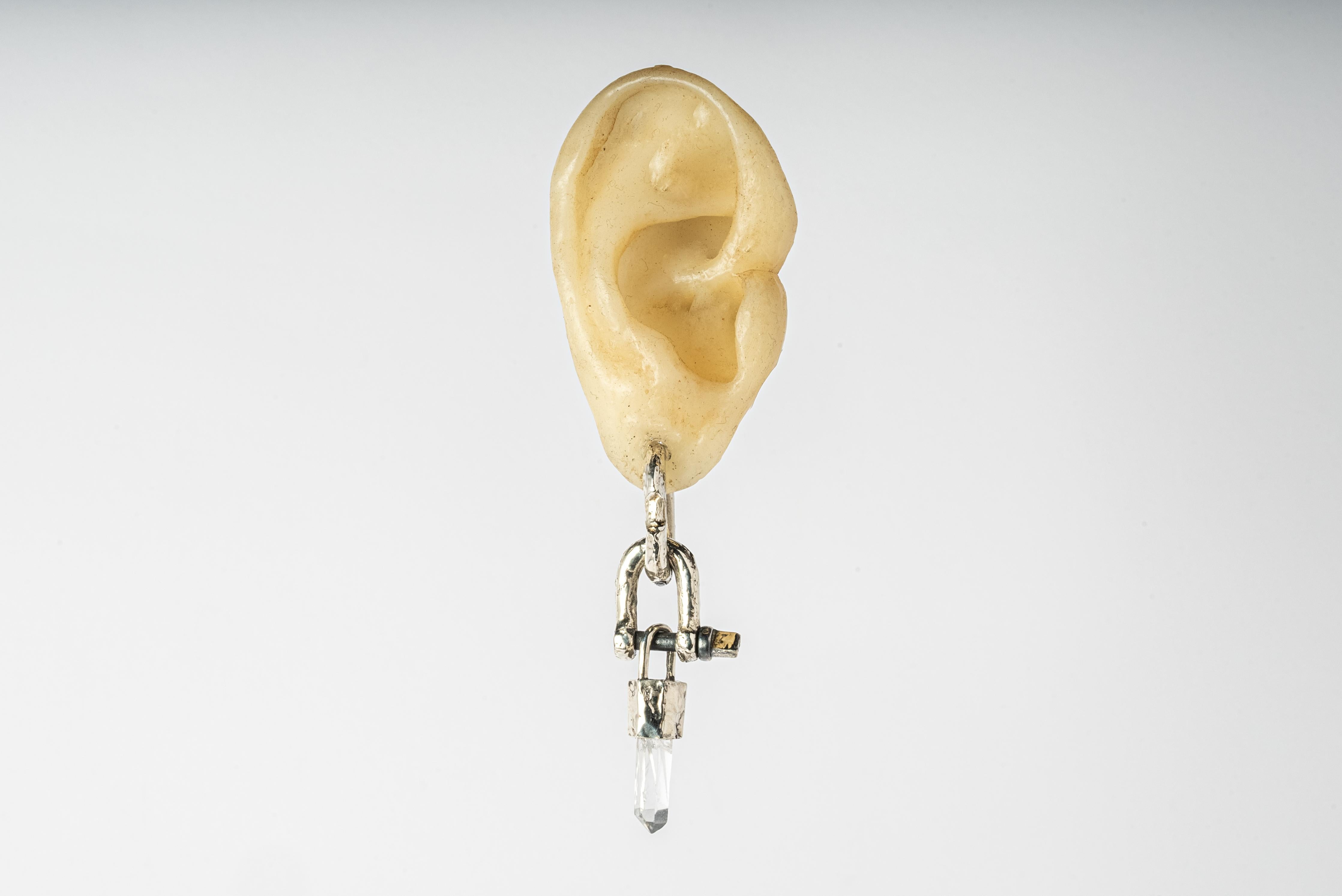 Deco Earring (Fuse, XS Link, Mini Talisman Charm Var., Lemurian, KA10KW+LEM) In New Condition For Sale In PARIS, FR