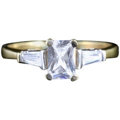 Deco Emerald Cut Paste 9 Carat Ring, circa 1920