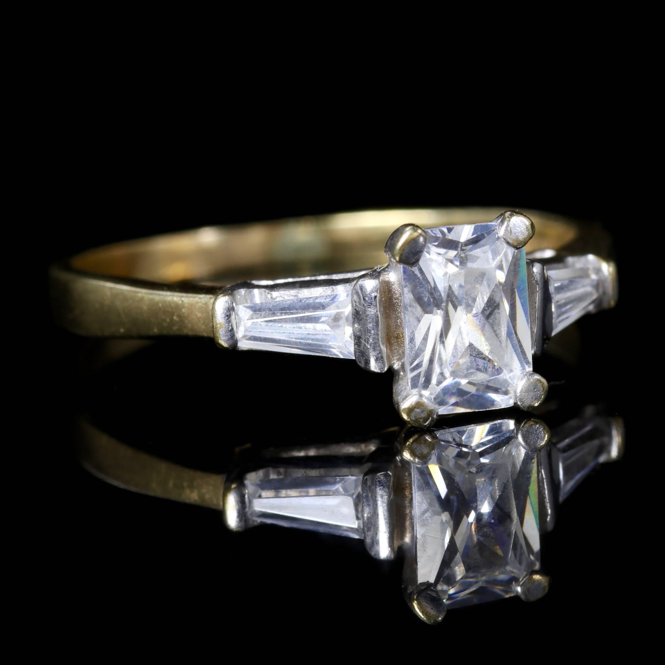 Deco Emerald Cut Paste 9 Carat Ring, circa 1920 In Excellent Condition In Lancaster, Lancashire