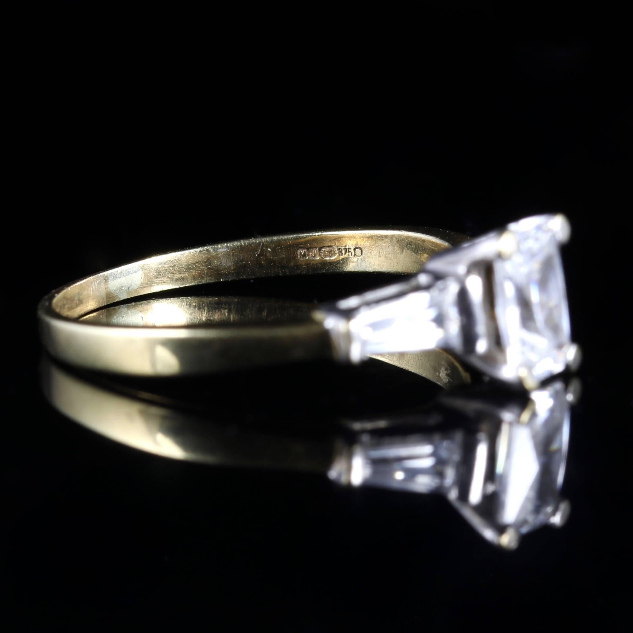 Deco Emerald Cut Paste 9 Carat Ring, circa 1920 1