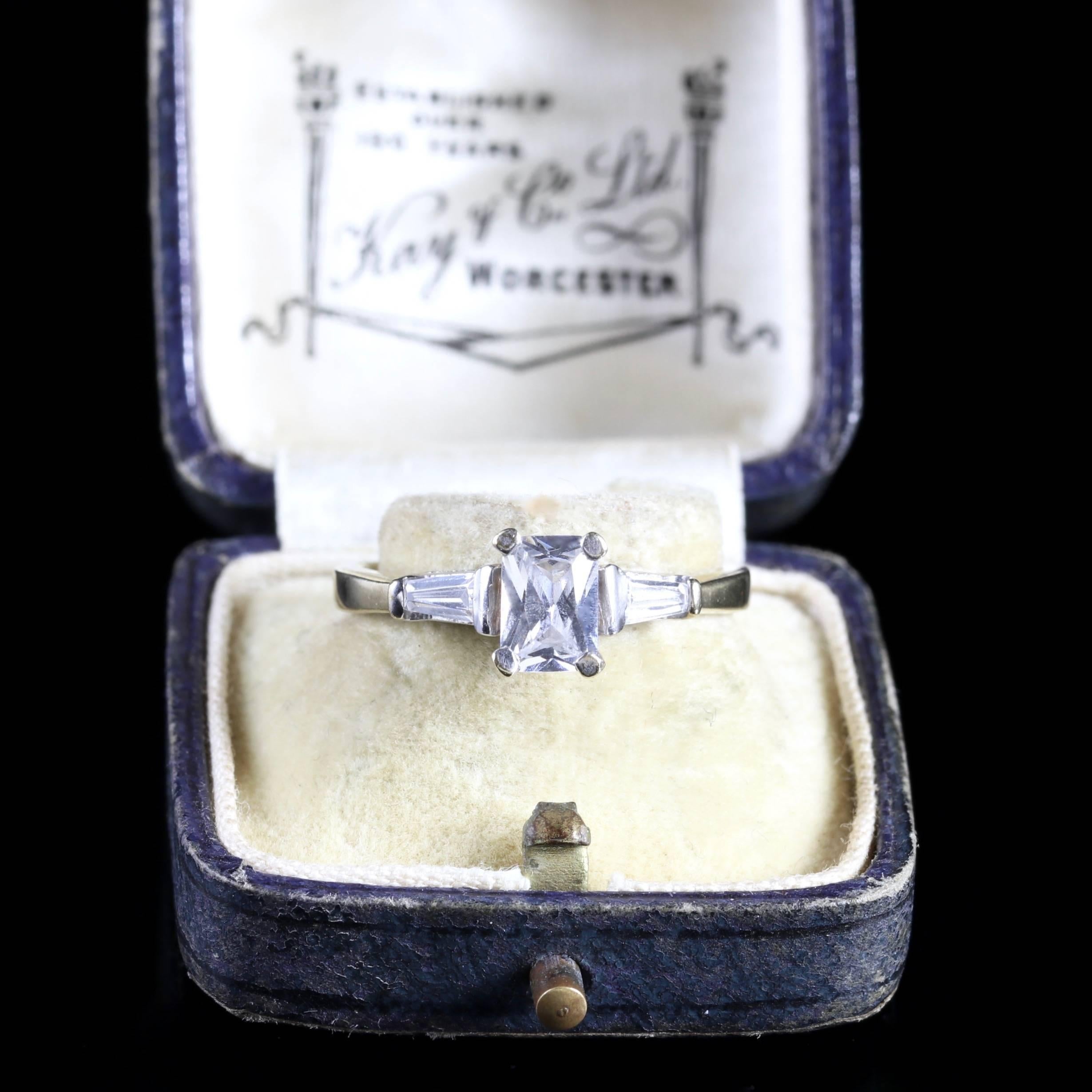 Deco Emerald Cut Paste 9 Carat Ring, circa 1920 2