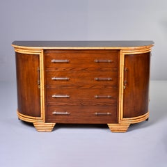 Deco Era French Bow Front Cabinet with Bamboo  Accents and Lucite Hardware