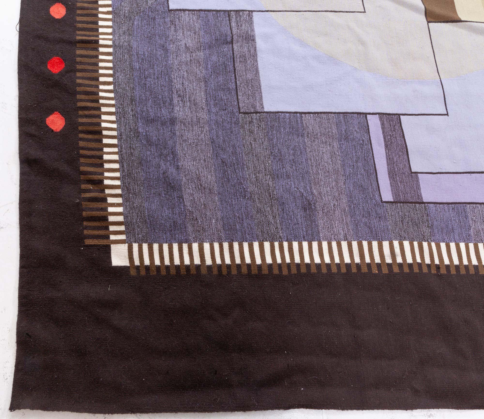 XXIe siècle et contemporain Tapis de couloir tissé plat inspiré par Frank Lloyd Wright en vente