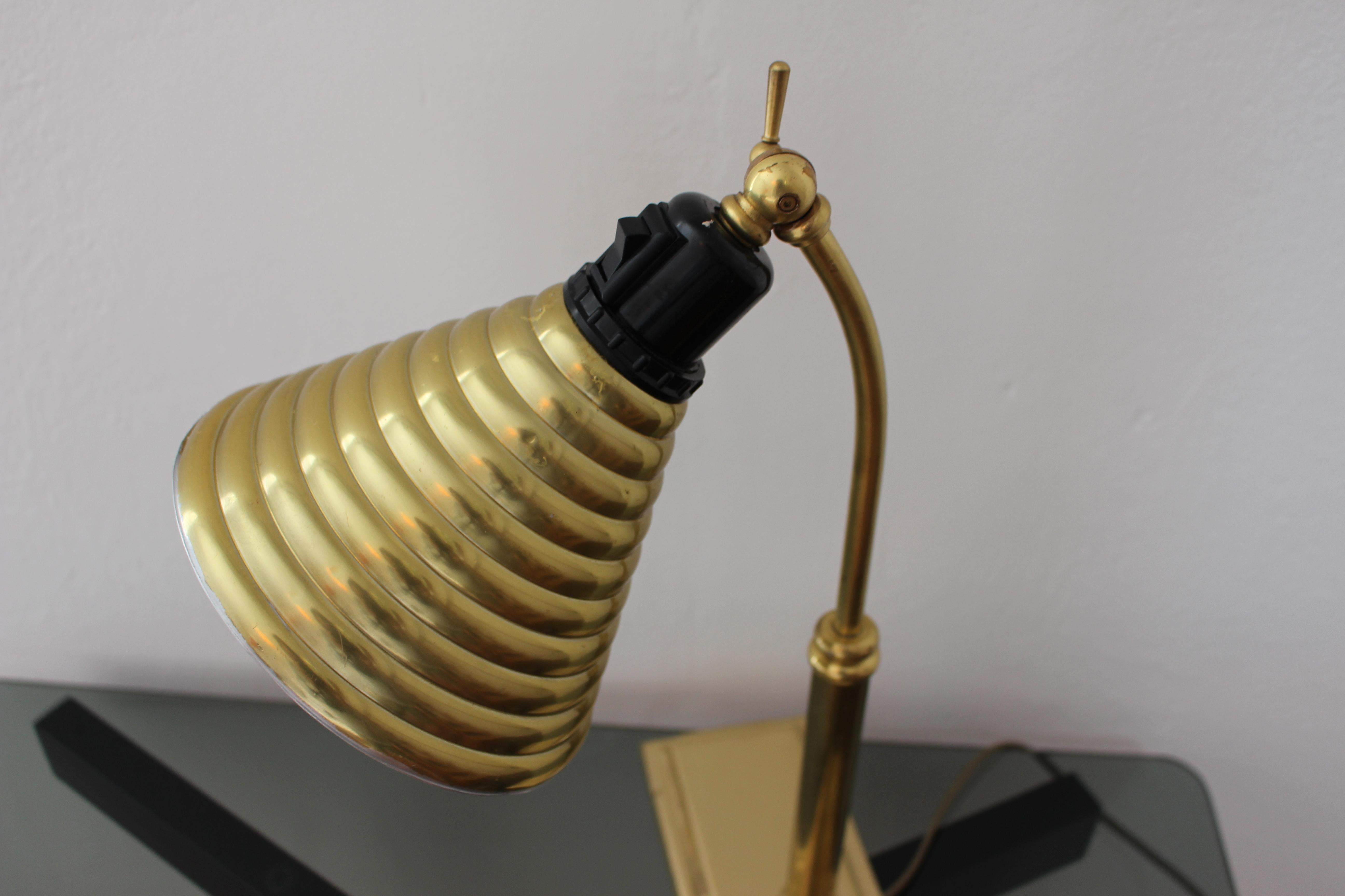 French Deco  Brass Desk Lamp In Good Condition In Los Angeles, CA