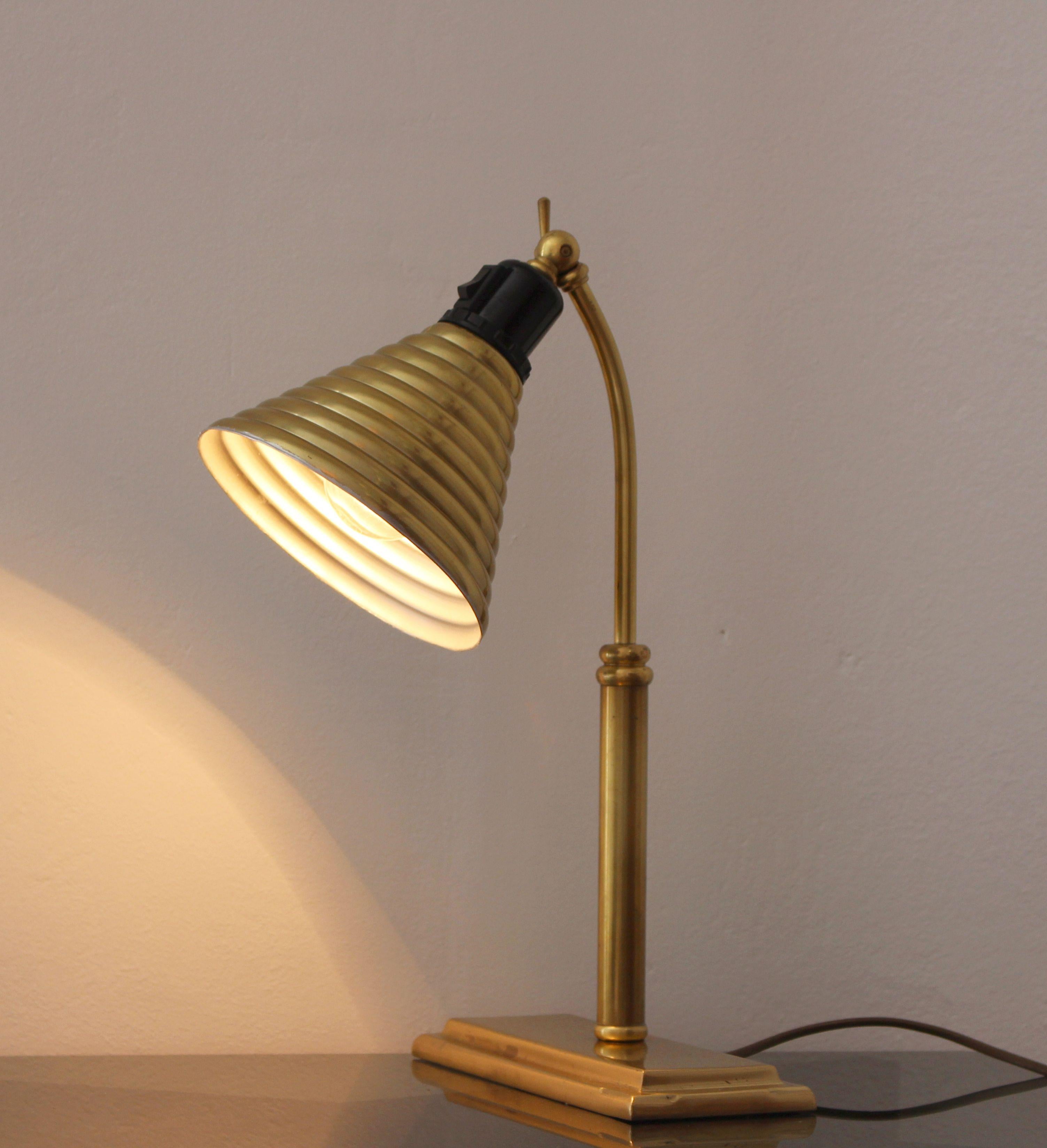 Mid-20th Century French Deco  Brass Desk Lamp