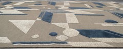 Deco Geometric Blue and Grey Wool Blend Rug 9'2''x12'
