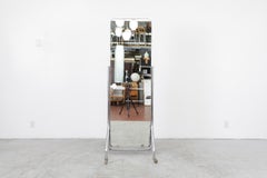 Deco Gispen Chrome Rolling Mirror with Mahogony Back