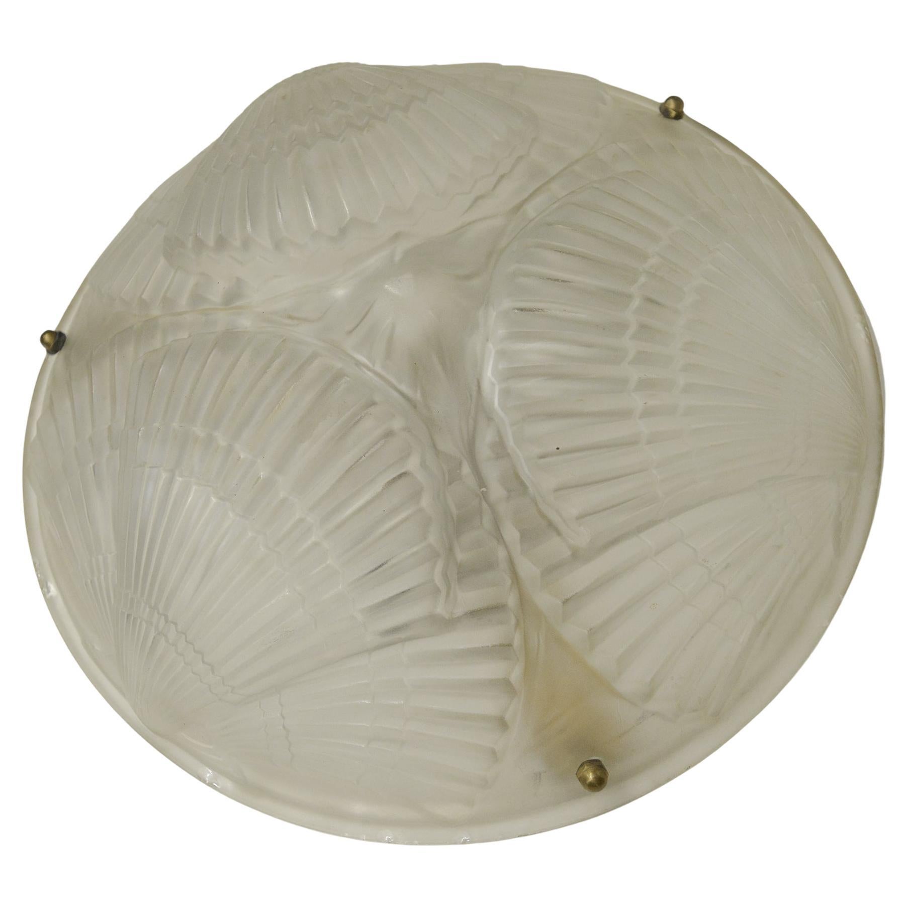 Art déco Dèco Glass Ceiling Light (plafonnier en verre) en vente