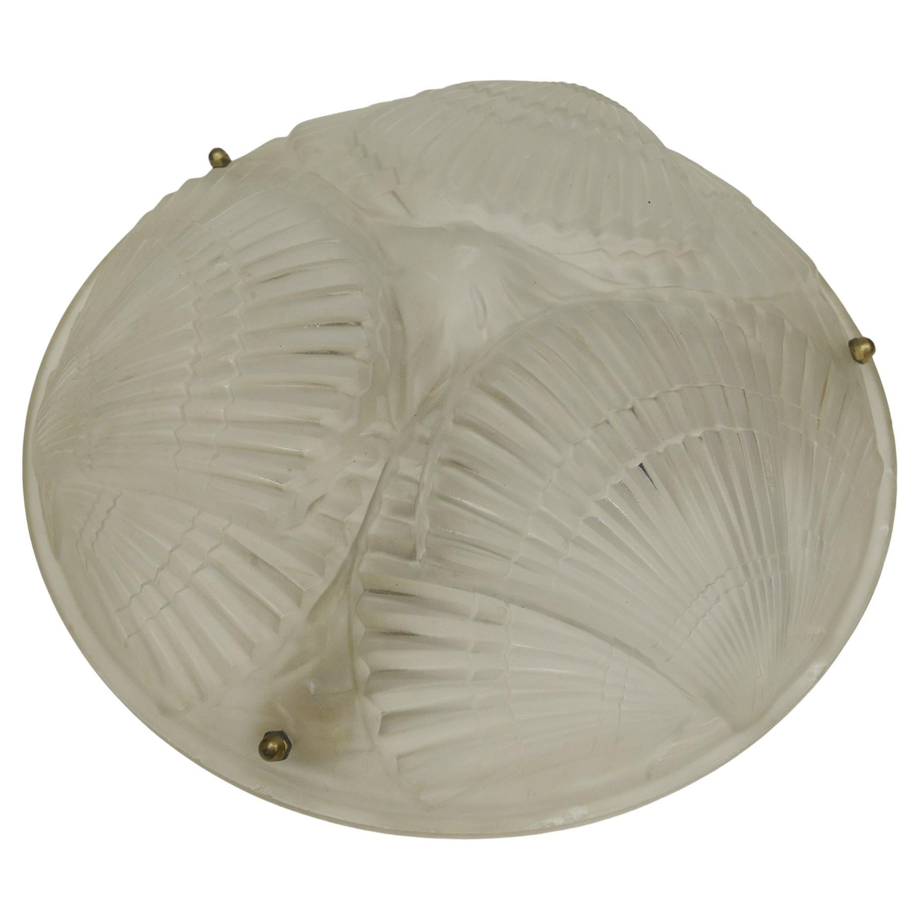 Français Dèco Glass Ceiling Light (plafonnier en verre) en vente