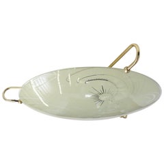 Deco Glass Rondelle with Bakelite Base and Brass Hardware
