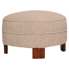 Deco Grey Boucle Ottoman