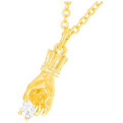 Deco Hand with Diamond Pendant