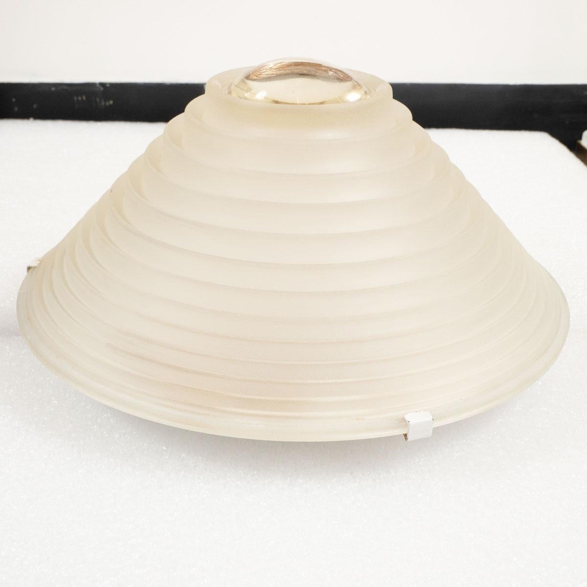 Deco Inspired Frosted Glass Flush Mount by Artemide For Sale 8