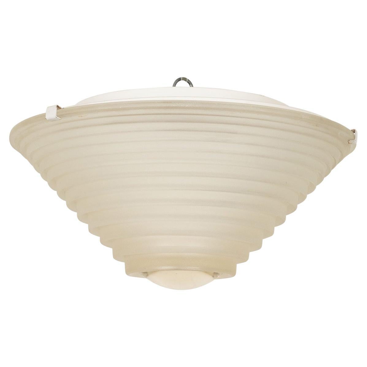 Deco Inspired Frosted Glass Flush Mount by Artemide For Sale