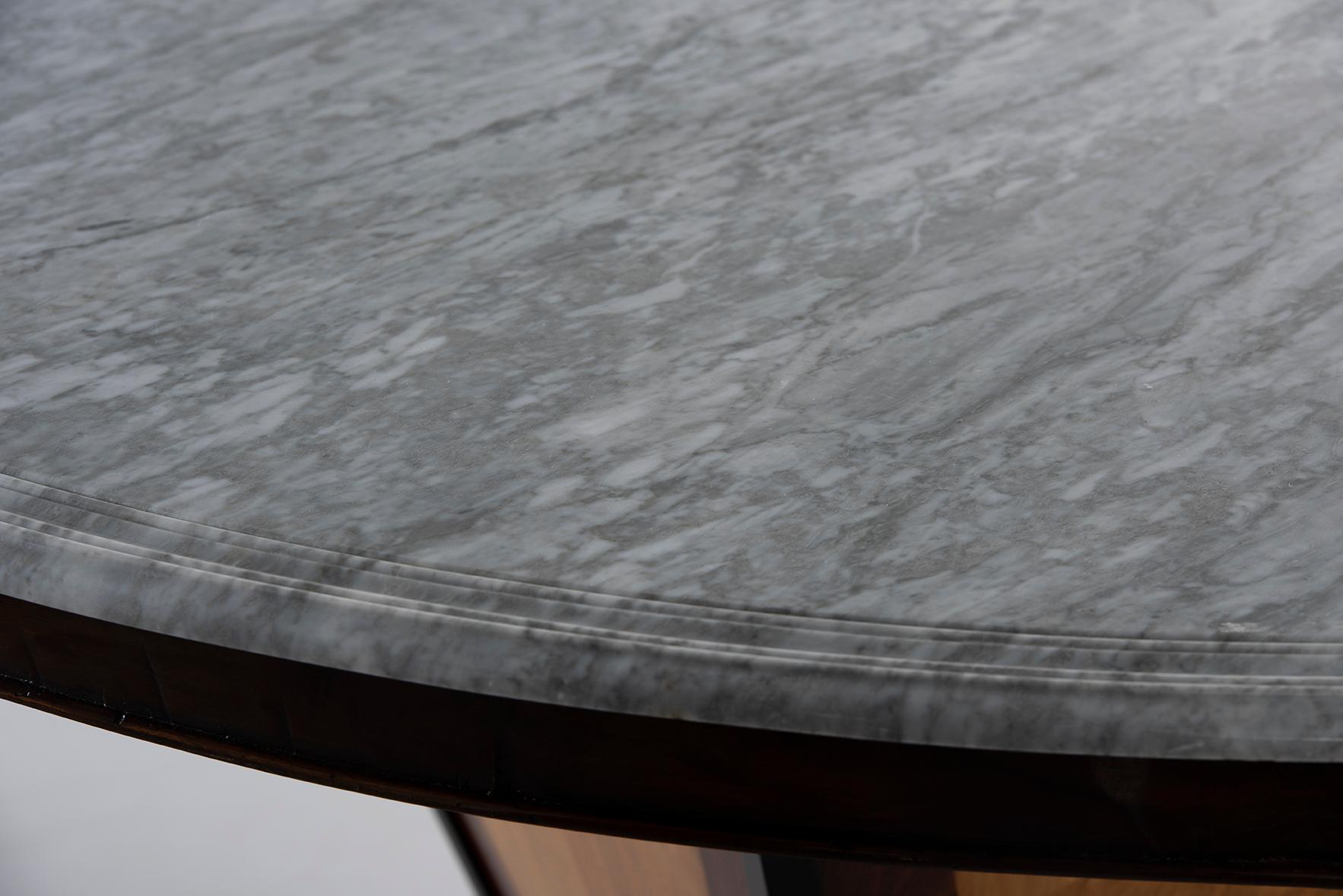 Deco-Inspired Italian Marble Dining Table with Custom Made Base 2