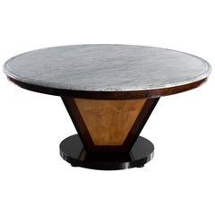 Deco-Inspired Italian Marble Dining Table with Custom Made Base