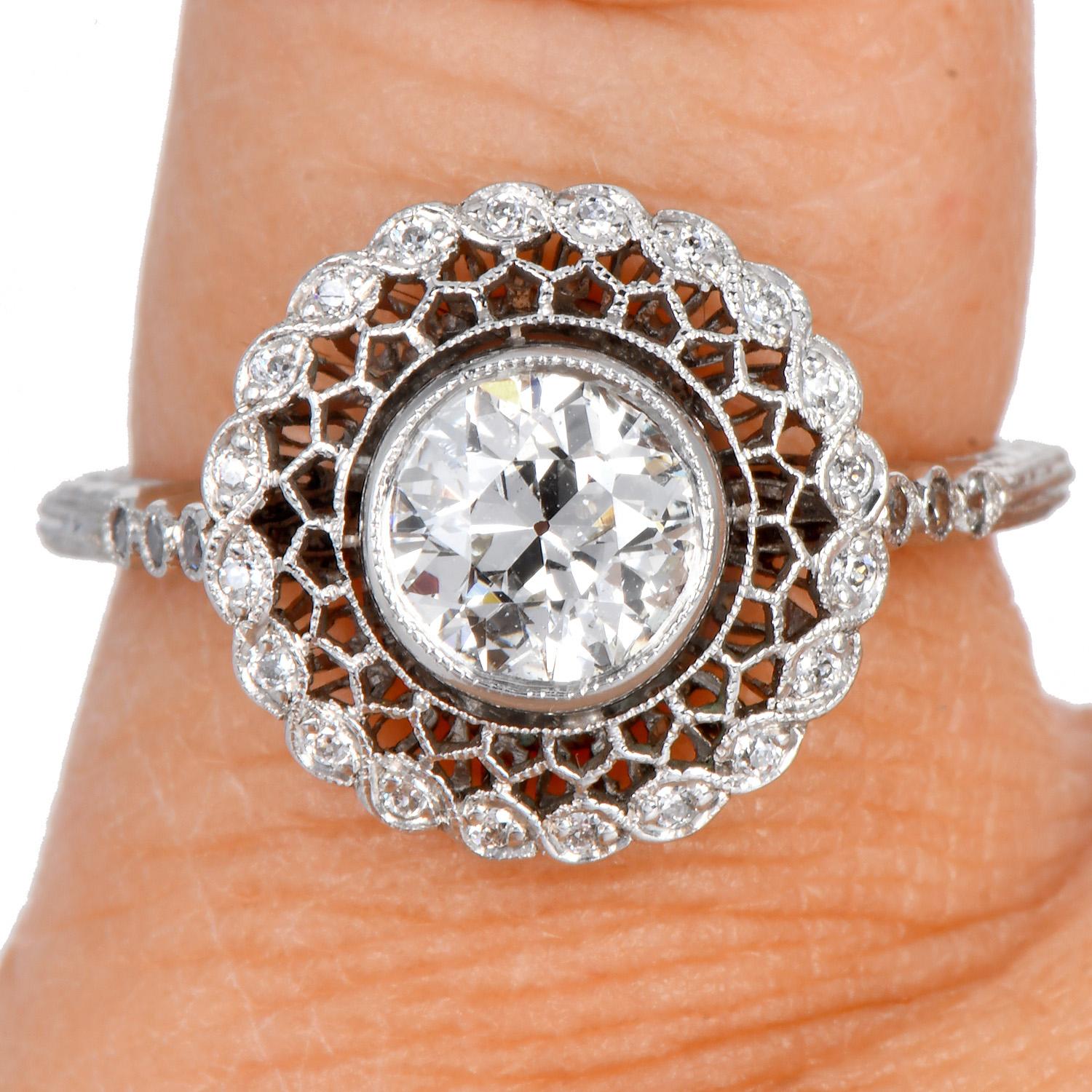 Deko  Lace Design 0,93 Karat europäischer Diamant  Verlobungsring 2