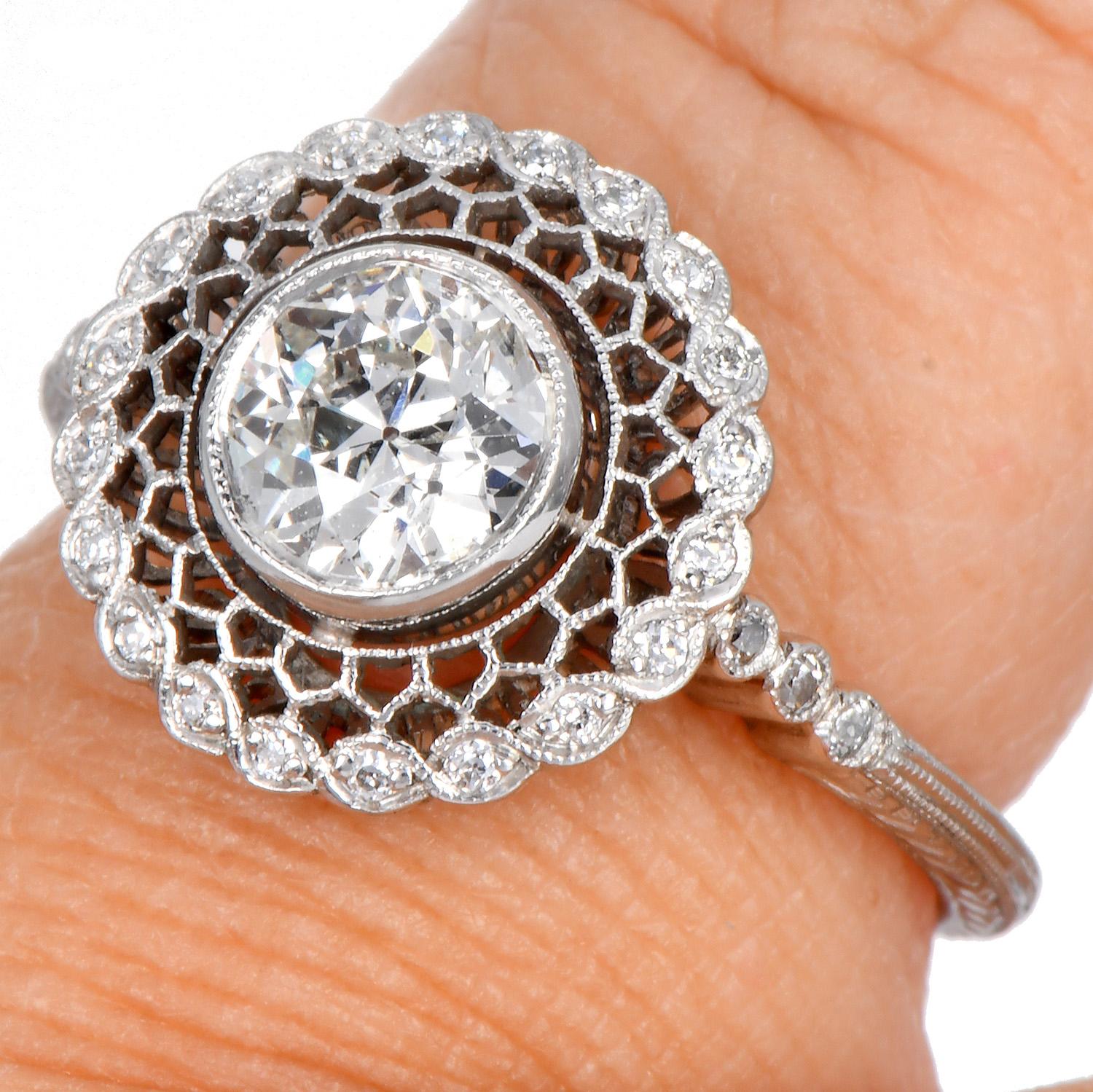 Deko  Lace Design 0,93 Karat europäischer Diamant  Verlobungsring 3