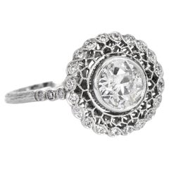 Deco Design/One in pizzo con diamante europeo da 0,93 ct. Anello di fidanzamento