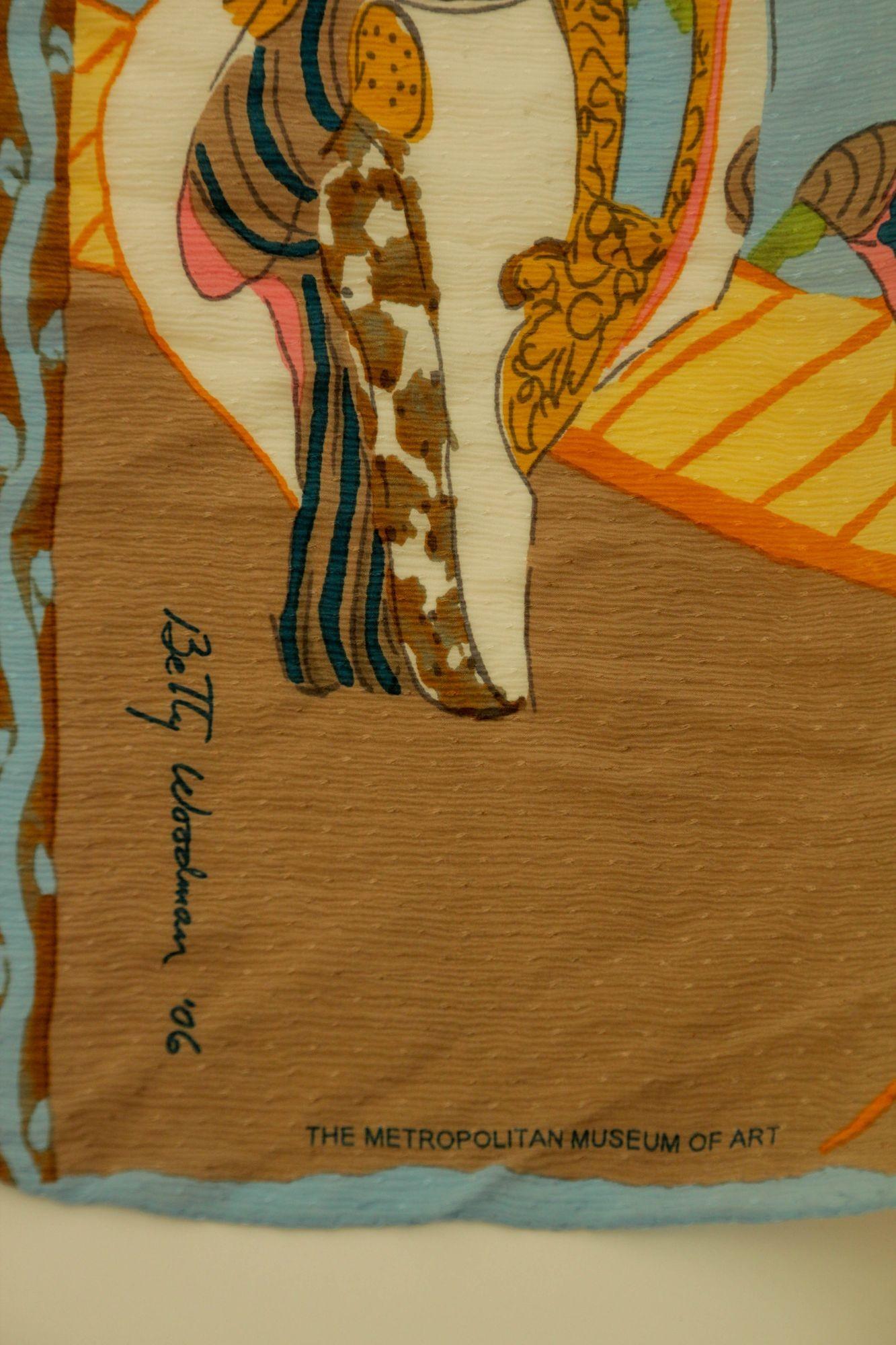 Deco Lake Shore by Betty Woodman Museum Silk Textile For Sale 1